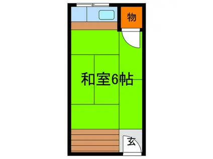 白鳩荘(ワンルーム/1階)の間取り写真