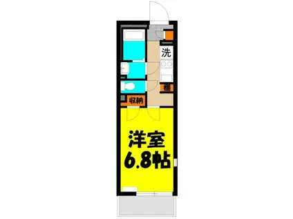 カサミラ2(1K/1階)の間取り写真