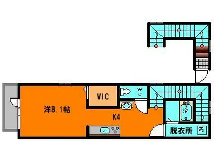 キャッスル渡部II(1K/2階)の間取り写真