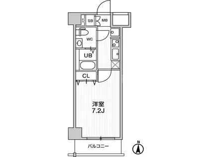 ジェノヴィア蒲田IIIスカイガーデン(1K/4階)の間取り写真