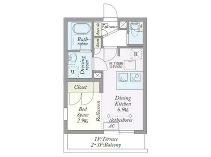 MY STYLE VINTAGE 永福町(1DK/2階)の間取り写真