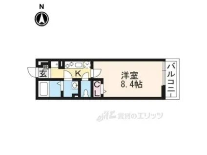 リブリ・長岡京(1K/2階)の間取り写真