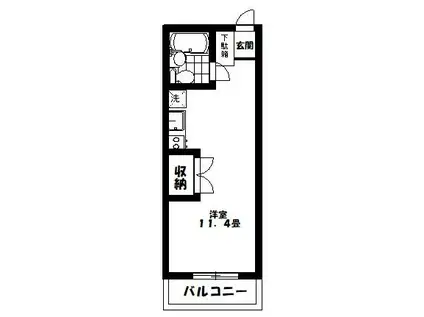 SUNNY SIDE II(ワンルーム/2階)の間取り写真