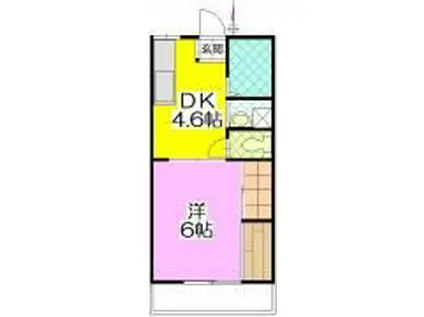 ヴィヴァース絹の台A(1DK/2階)の間取り写真