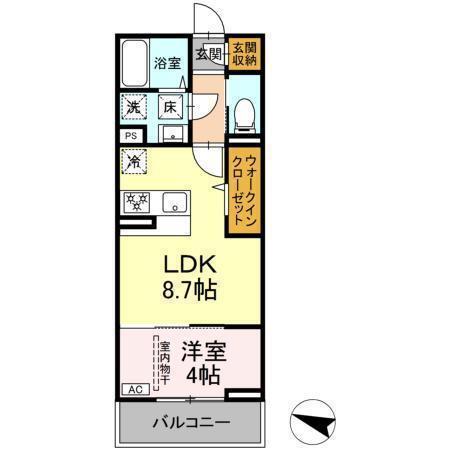 ディアライズ春日町C棟(1LDK/1階)の間取り写真