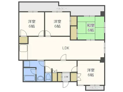 ライフステージヨシダ(4LDK/11階)の間取り写真