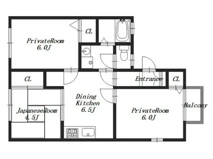 五反田ハイツ北棟(3DK/1階)の間取り写真