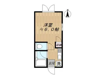 都営浅草線 馬込駅 徒歩10分 3階建 築32年(1K/3階)の間取り写真