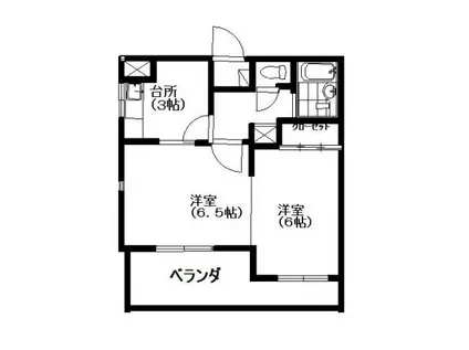 クレッセント椎名町(2K/3階)の間取り写真
