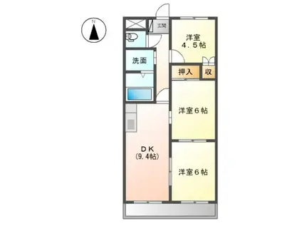 エポックあすか(3DK/2階)の間取り写真