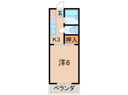 ウィングヒル7(1K/2階)の間取り写真