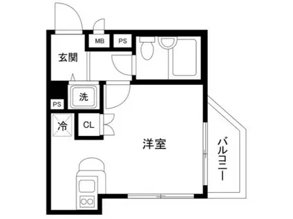 ワコーレ五反田(ワンルーム/4階)の間取り写真