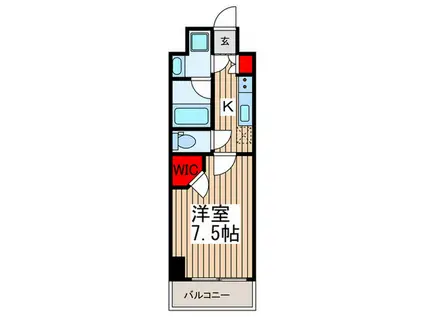 KDXレジデンス豊洲(1K/6階)の間取り写真