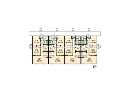 CANTISLAZYII(2LDK/1階)の間取り写真