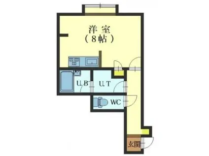 ピアパレス美原(ワンルーム/2階)の間取り写真