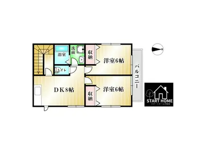 サンクレスト-ル21(2DK/2階)の間取り写真