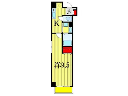 ボナール西船橋(1K/3階)の間取り写真