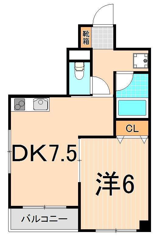アクロポリス亀有(1DK/3階)の間取り写真