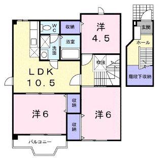 ヴィラグランブルー A(3LDK/2階)の間取り写真
