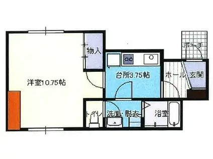 スペースK(1K/1階)の間取り写真