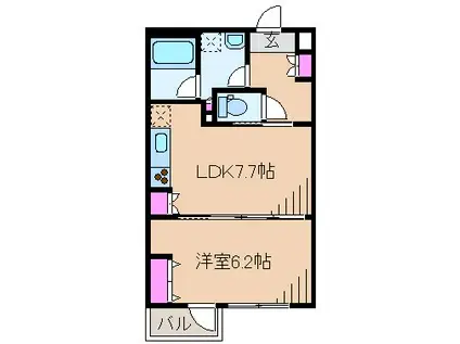 LA BELLA VITAII(1DK/2階)の間取り写真