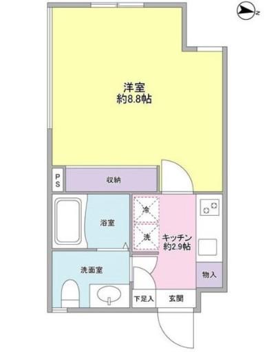 中野NINES CORE(ワンルーム/2階)の間取り写真