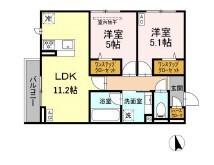 アクシス(2LDK/3階)の間取り写真