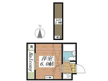 ジュネパレス越谷第01(1K/2階)の間取り写真