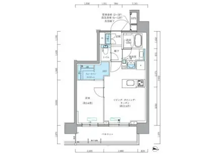 パークアクシス新大橋(1LDK/6階)の間取り写真