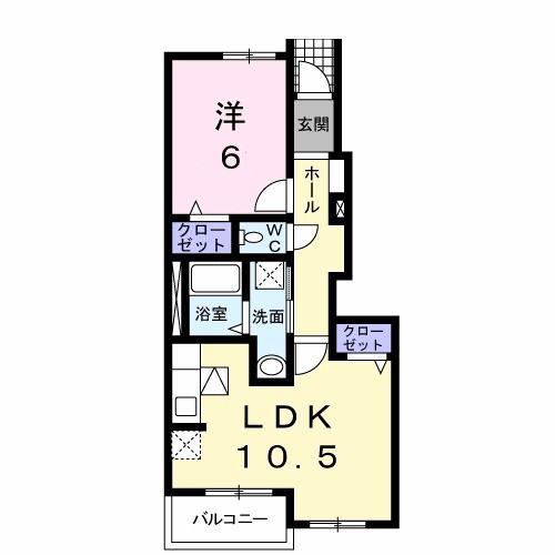 セレノ カーサ(1LDK/1階)の間取り写真