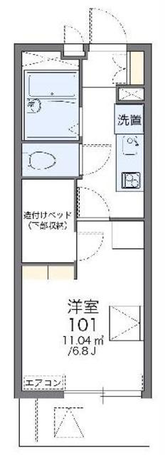 レオパレスアプロス(1K/1階)の間取り写真