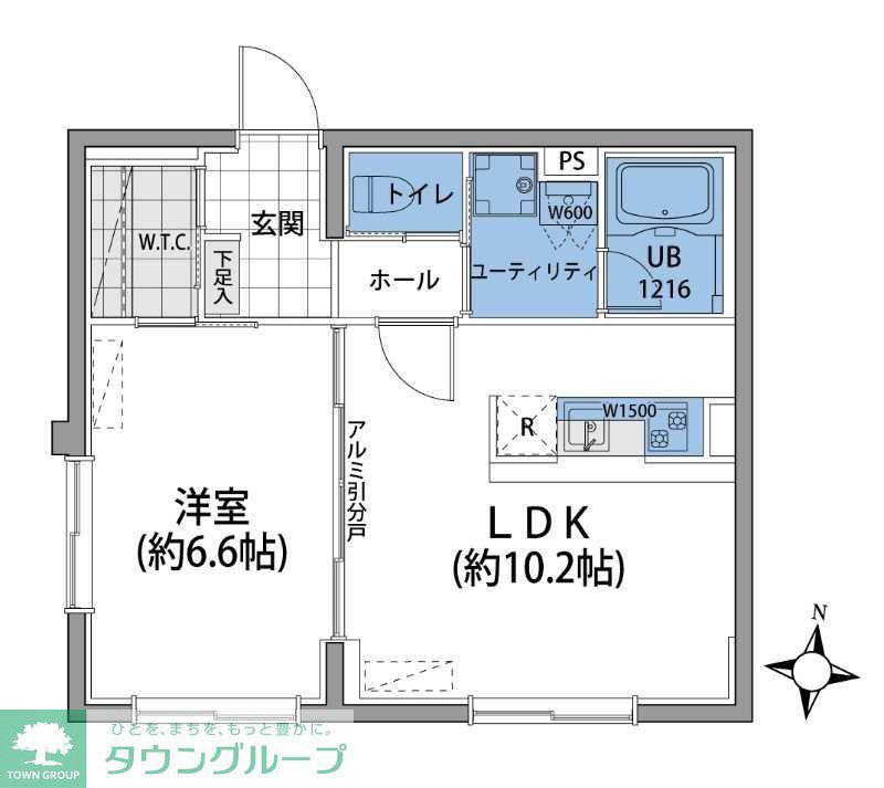 ブルーパレット練馬中村橋(1LDK/4階)の間取り写真