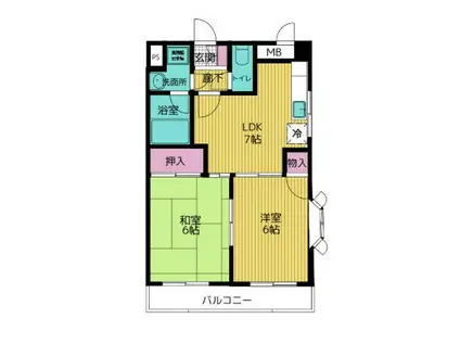 フォルテプラザ(2DK/3階)の間取り写真