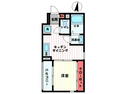 シャルマン白山(1DK/2階)の間取り写真