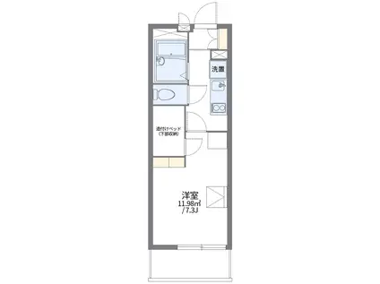 レオパレスコンパル唐湊 弐番館(1K/2階)の間取り写真