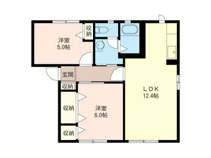SPRUCEOKUTSUI(2LDK/1階)の間取り写真