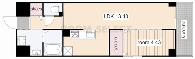GRANDUKE正木(1LDK/12階)の間取り写真