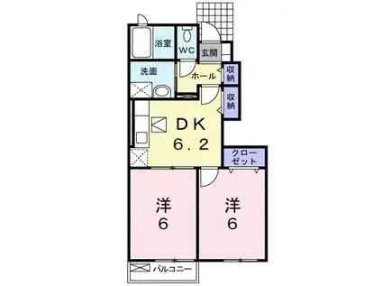 トッドル(2DK/1階)の間取り写真