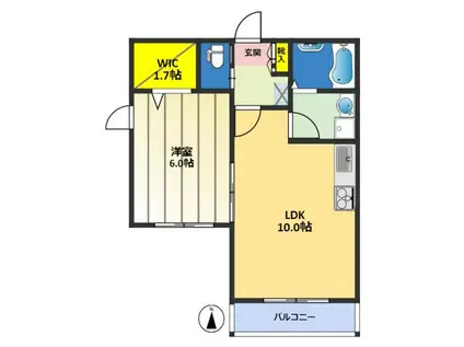 アクシス池袋本町(1LDK/2階)の間取り写真