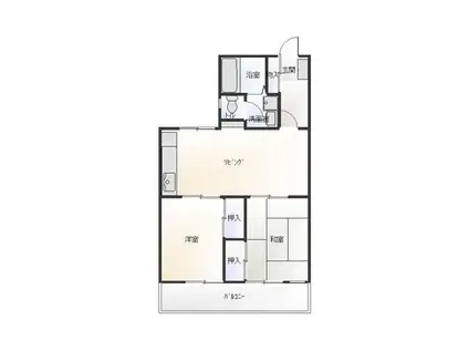 二葉レヂデンス(2LDK/3階)の間取り写真