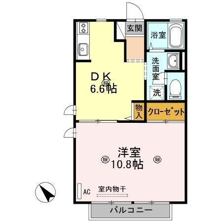 スターハイツ(1DK/1階)の間取り写真