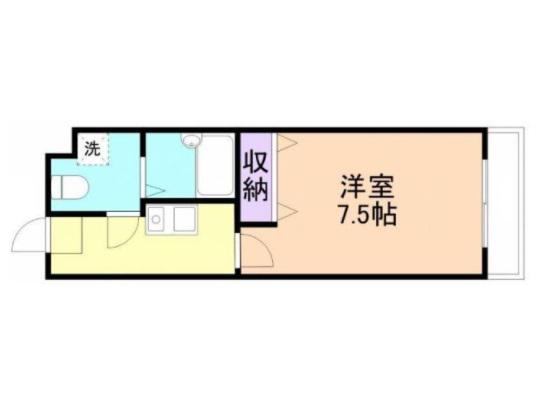 ぷてぃこんふぉーる(1K/4階)の間取り写真