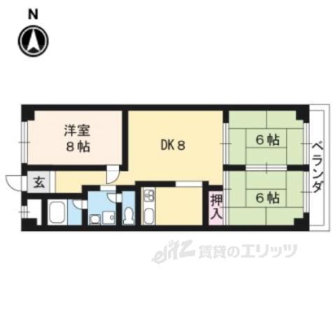 第2コーポ藤岡(3LDK/5階)の間取り写真
