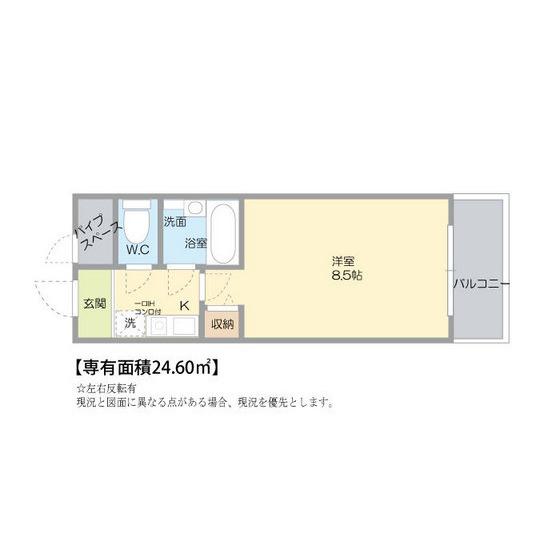 コーポ八幡12面影(1K/1階)の間取り写真