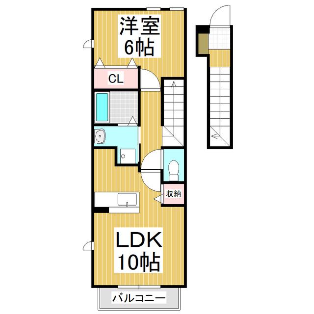 クラールハイム(1LDK/2階)の間取り写真