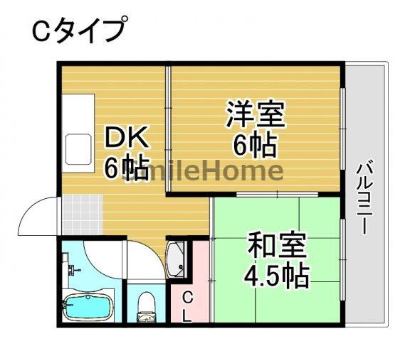 アベニュー玉出(2DK/5階)の間取り写真
