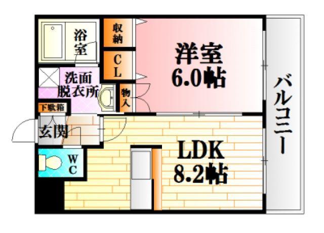 コンフォート原田(1LDK/3階)の間取り写真