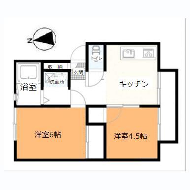 パナハイツHANDA(1LDK/2階)の間取り写真
