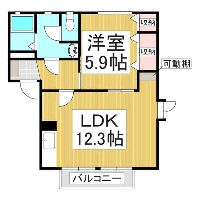 フレッシュタウンNG III(1LDK/1階)の間取り写真