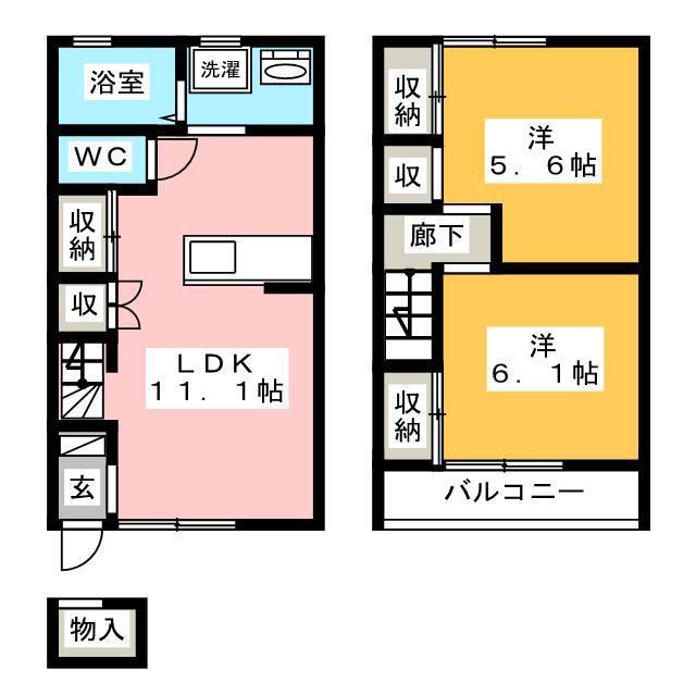 サンシャイン桜パーク(2LDK/1階)の間取り写真